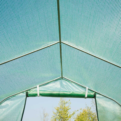 Outsunny Walk in Polytunnel Greenhouse with Windows and Door for Garden, Backyard (4 x 2M)