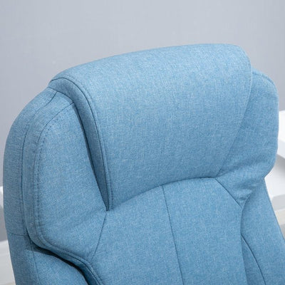 Executive Office Gaming Linen Chair w/ Adjustable Padded Seat & Wheels -  Blue