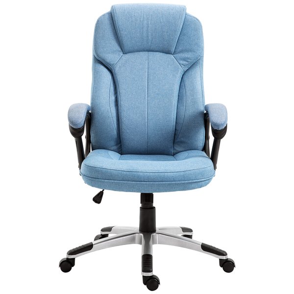 Executive Office Gaming Linen Chair w/ Adjustable Padded Seat & Wheels -  Blue