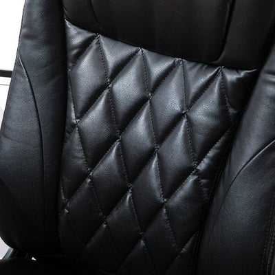 Executive Office Chair Sleek Ergonomic PU Leather 360° Rotation w/ Headrest-  Black