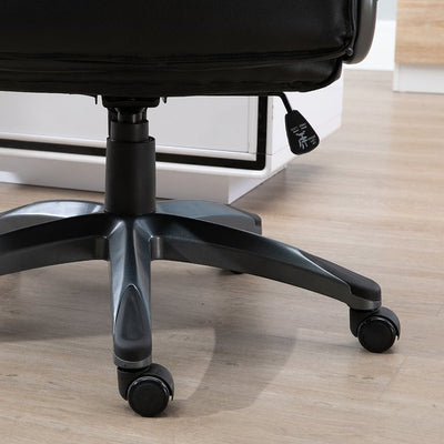 Executive Office Chair Sleek Ergonomic PU Leather 360° Rotation w/ Headrest-  Black