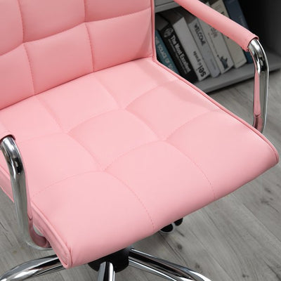 Executive PU Padded Swivel Office Chair With Adjustable Height - Pink