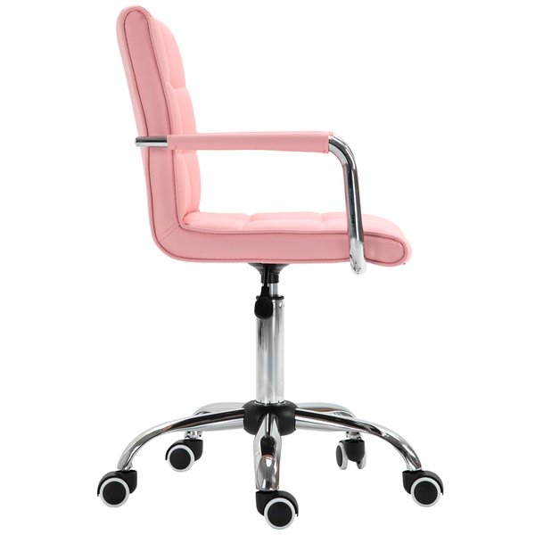 Executive PU Padded Swivel Office Chair With Adjustable Height - Pink