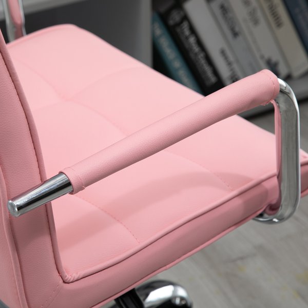 Executive PU Padded Swivel Office Chair With Adjustable Height - Pink