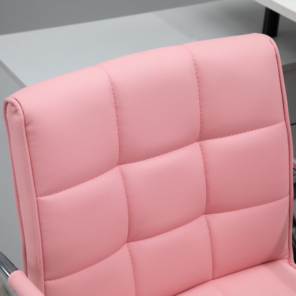 Executive PU Padded Swivel Office Chair With Adjustable Height - Pink