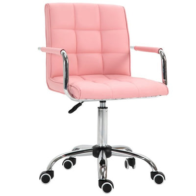 Executive PU Padded Swivel Office Chair With Adjustable Height - Pink