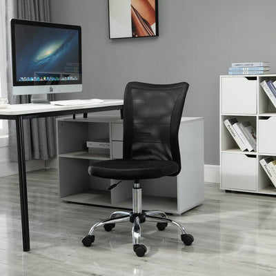 Mesh Ergonomic Home Office Chair w/ Wheels - Black