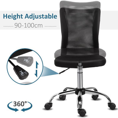 Mesh Ergonomic Home Office Chair w/ Wheels - Black