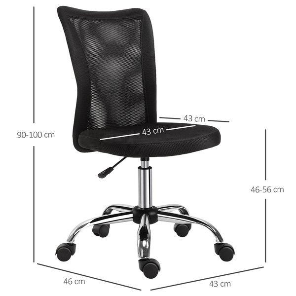 Mesh Ergonomic Home Office Chair w/ Wheels - Black