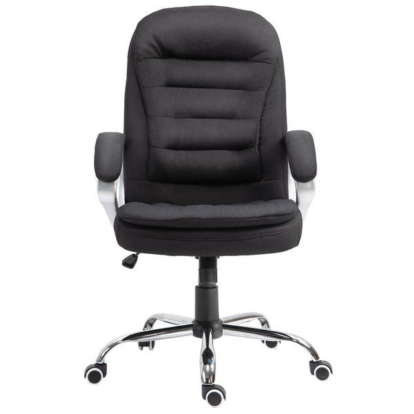 Office Armchair W/ 360° Swivel Base, Lumbar Support & Adjustable Height - Black