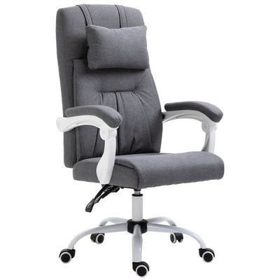 Office Chair Ergonomic Reclining Executive Home Office Chair w/ Pillow- Grey