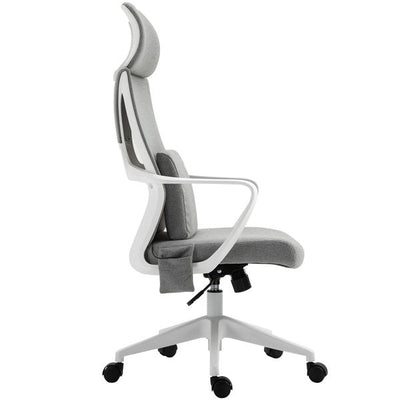 Office Swivel Chair Lumbar Massage Armchair W/ Adjustable Seat And Headrest Height - Grey