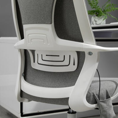 Office Swivel Chair Lumbar Massage Armchair W/ Adjustable Seat And Headrest Height - Grey