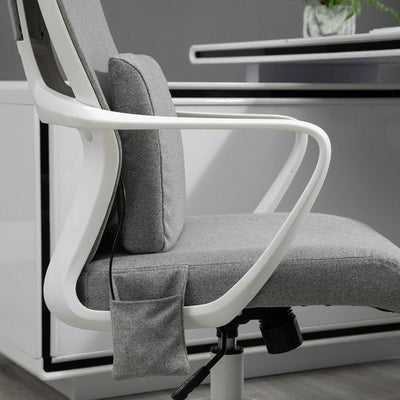 Office Swivel Chair Lumbar Massage Armchair W/ Adjustable Seat And Headrest Height - Grey