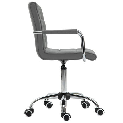 PU Leather Office Desk Chair Executive Swivel With Adjustable Height - Grey