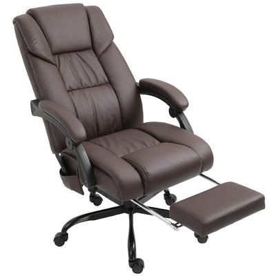 PU Leather 6-Point Massage Desk Chair w/ Remote- Brown