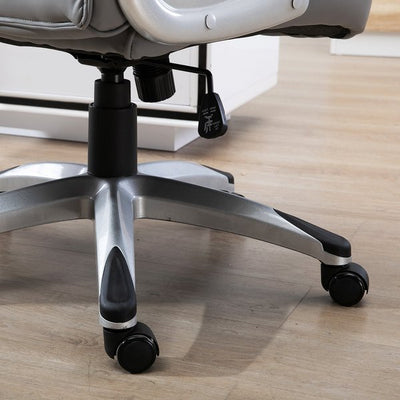 PU Leather Office Ergonomic Chair, 360° Rotation W/ Headrest - Grey