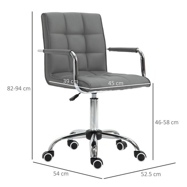 PU Leather Office Desk Chair Executive Swivel With Adjustable Height - Grey