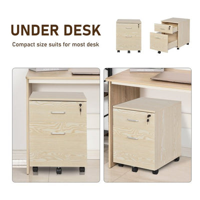 Particle Board 2-Drawer Filing Cabinet W/ Keys