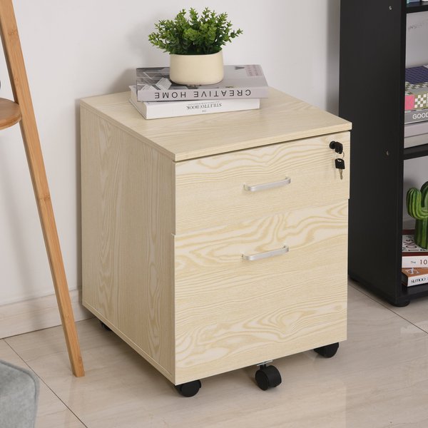 Particle Board 2-Drawer Filing Cabinet W/ Keys