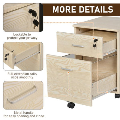 Particle Board 2-Drawer Filing Cabinet W/ Keys