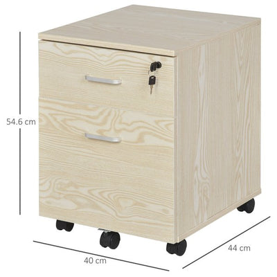 Particle Board 2-Drawer Filing Cabinet W/ Keys