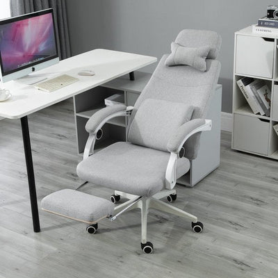 Polyester Ergonomic Neck & Back Support Home Office Chair- Grey