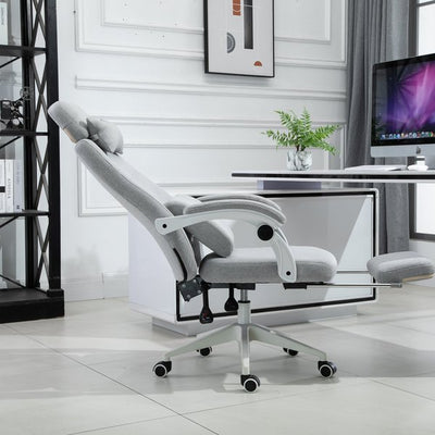 Polyester Ergonomic Neck & Back Support Home Office Chair- Grey