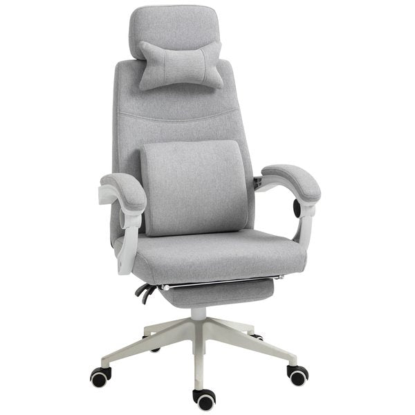 Polyester Ergonomic Neck & Back Support Home Office Chair- Grey