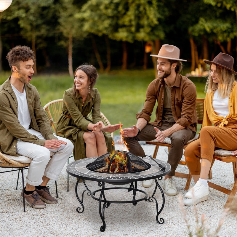 3-in-1 80cm Outdoor Fire Pit