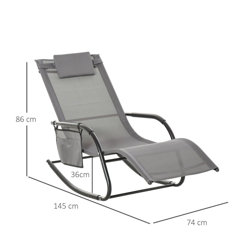 Breathable Mesh Rocking Chair - Grey