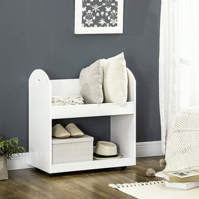 2-Tier Storage Shelves, White