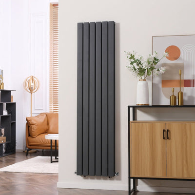 456 X 1800 Mm Double Panel Vertical Designer Radiator, Grey