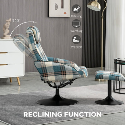 Recliner Chair And Footstool, Multicolour