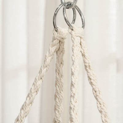 Hanging Hammock Chair Cotton Rope Porch Swing - Cream White