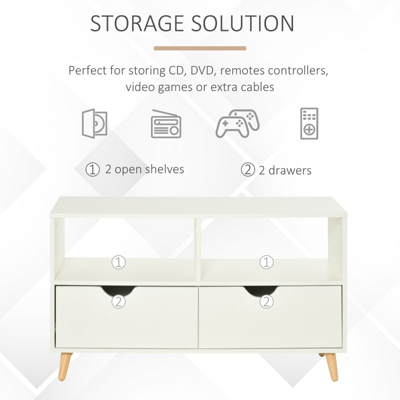 TV Stand Cabinet For TVs Up To 42, White