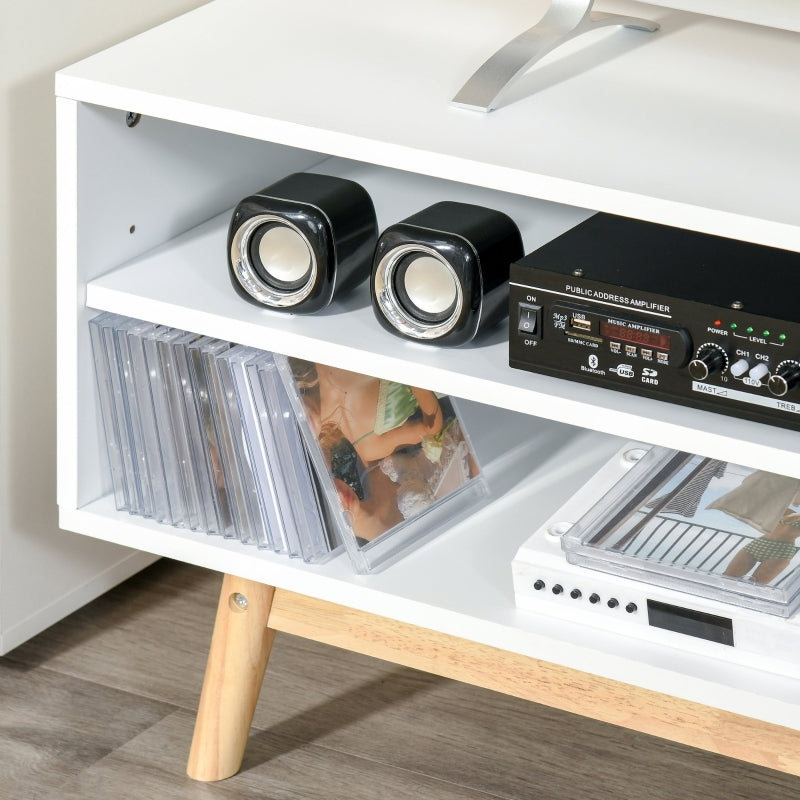 Wooden Base Longline TV Stand, With Side Cabinet