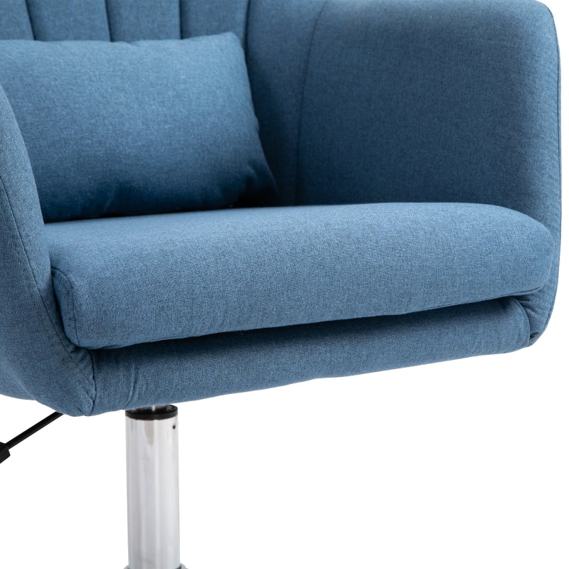 Swivel Base Accent Chair, With Pillow - Blue