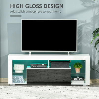 TV Unit, LED Stand Cabinet, Black White