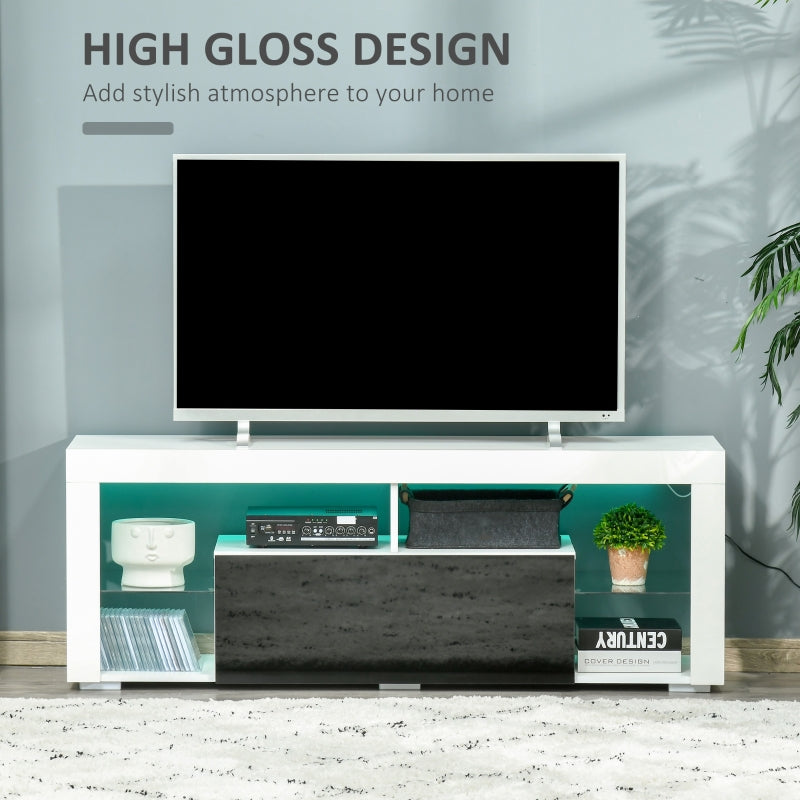 TV Unit, LED Stand Cabinet, Black White