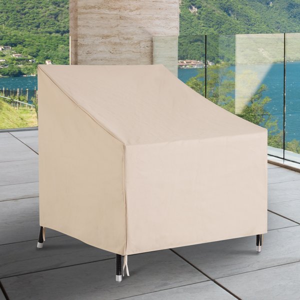 68Lx87Wx44-77H Cm. Furniture Cover For Single Chair - Beige