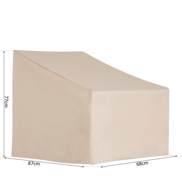 68Lx87Wx44-77H Cm. Furniture Cover For Single Chair - Beige