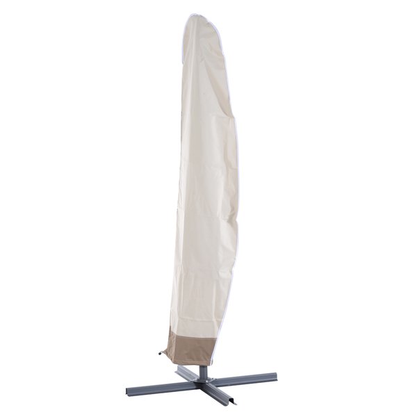 Waterproof Outdoor Garden Banana Umbrella Parasol Rain and Dusk Protector - Beige