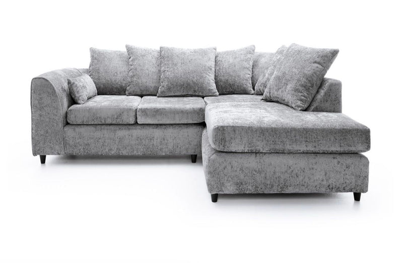 Elite Chenille Corner Sofa Set (Light Grey)