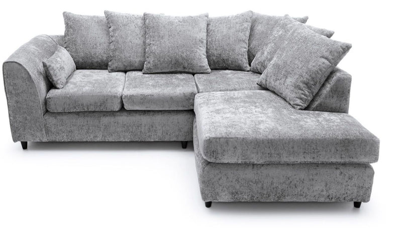 Elite Chenille Corner Sofa Set (Light Grey)