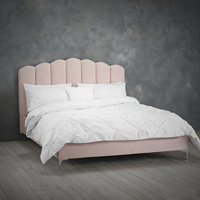 Willow Pink Fabric Double Bed