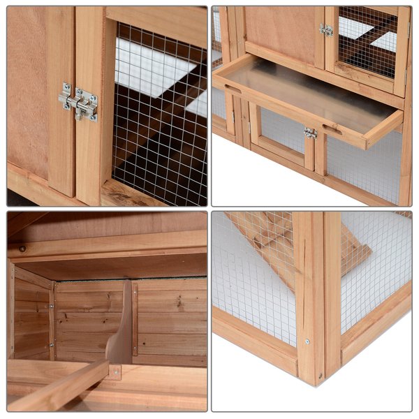 Wooden Chicken Coop Backyard Hen Cage House Poultry W/ Nesting Box Run