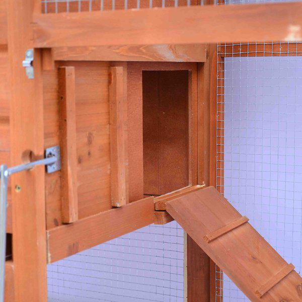 Wooden Chicken Coop With Nesting Box House - Orange