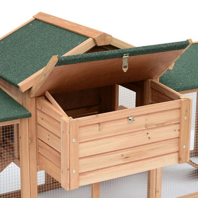 Wooden Chicken Coop Backyard Hen Cage House Poultry W/ Nesting Box Run