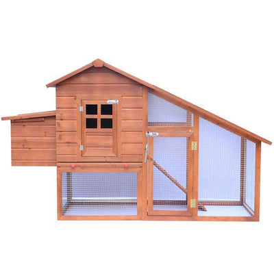 Wooden Chicken Coop With Nesting Box House - Orange